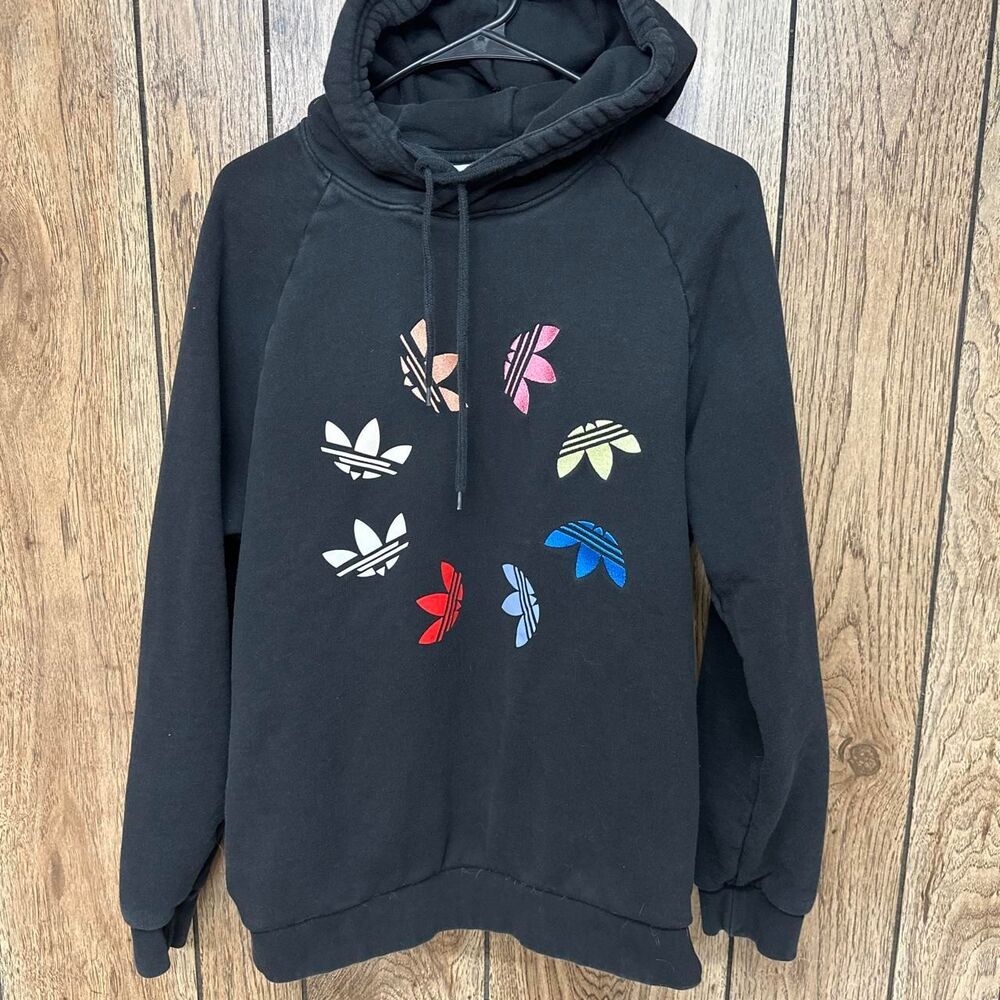 Adidas Men's Black and Grey Hoodie